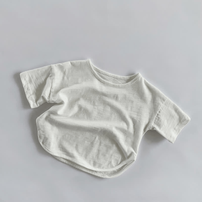 Maglietta retrò tinta unita per bambini piccoli - Bianco - 7-9T - image 2