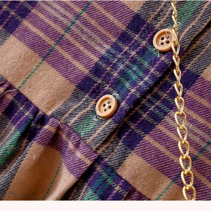 Vestito a quadri per neonati con bambola orsetto - image 3