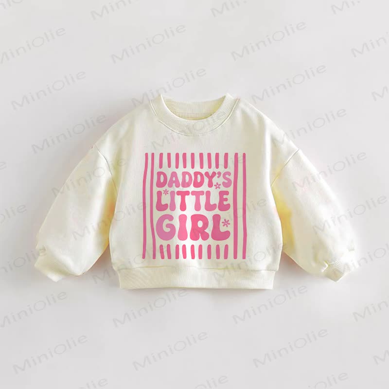 Felpa color crema con slogan "LA PICCOLA DI PAPÀ" - Crema - 3-5T - image 1