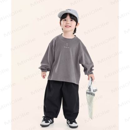 Pantaloni da jogging larghi a tinta unita per bambini piccoli - image 8