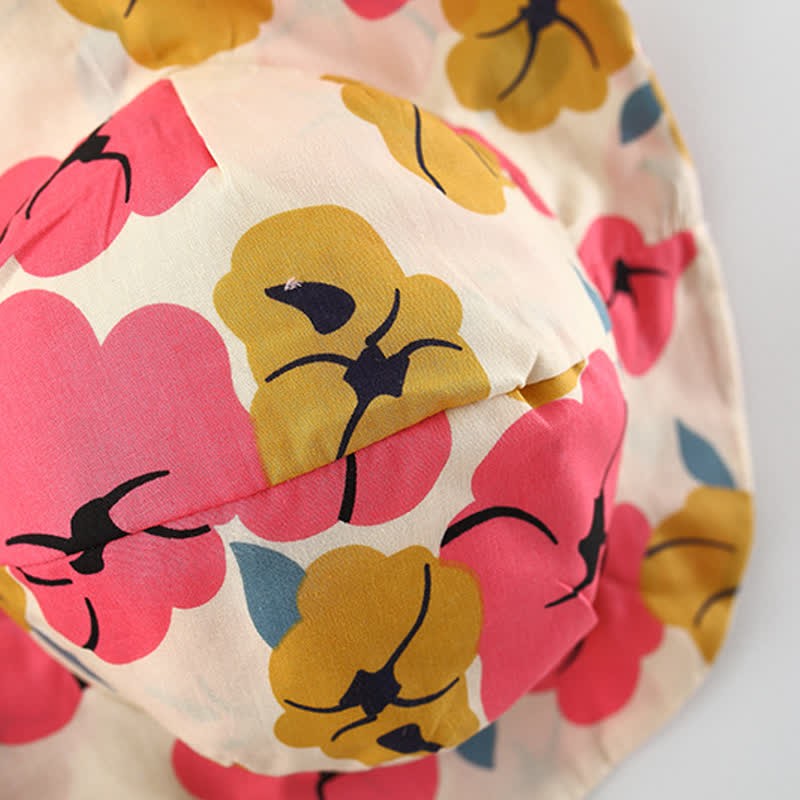 Vestito con fiocco floreale e cappello per neonato - image 12