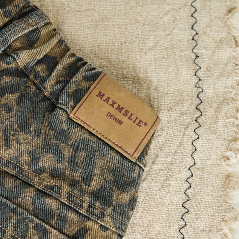 Pantaloni jeans con stampa leopardata per bambini - image 8