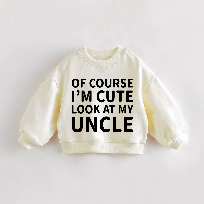 CERTO CHE SONO CARINO, GUARDA MIO ZIO Felpa color crema per neonati e bambini - Crema - 3-5T - image 1