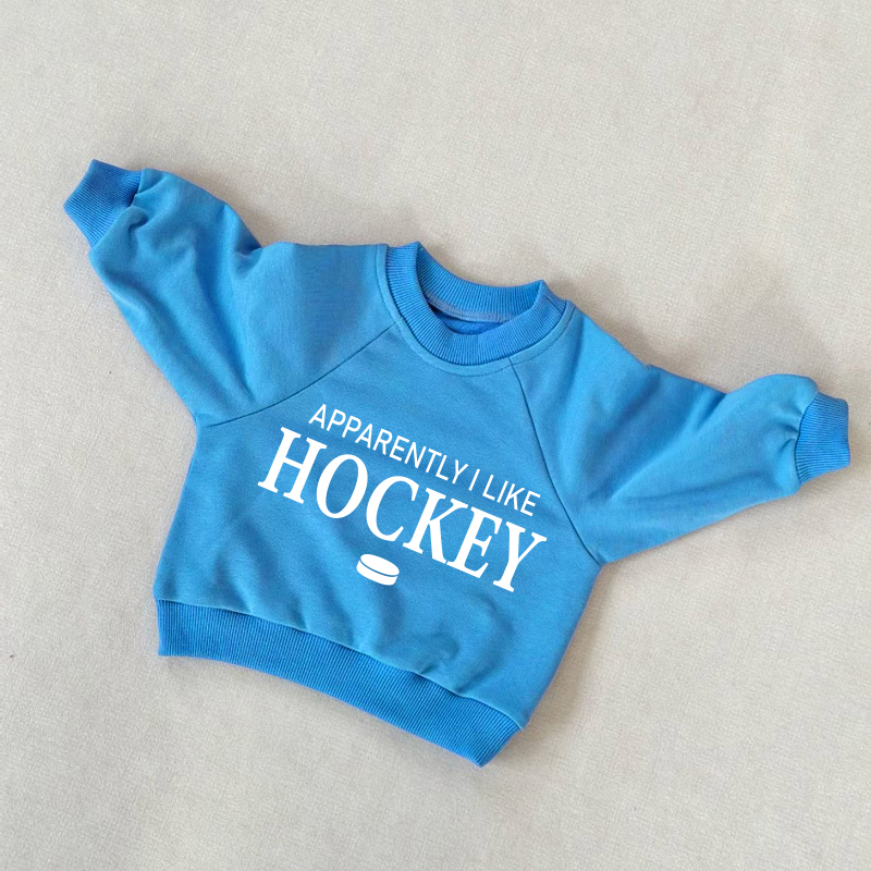 A quanto pare mi piace l'hockey Felpa blu per neonati e bambini - Blu - 3-5T - image 1