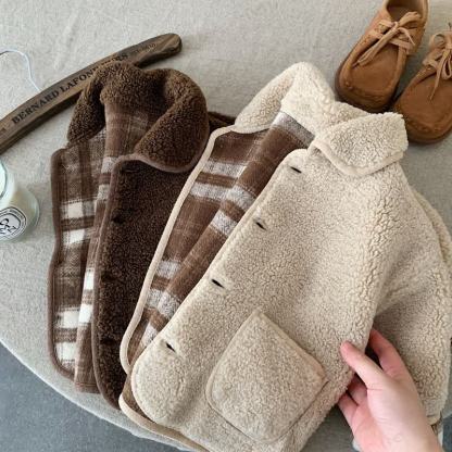 Capispalla con revers in tinta unita per neonati - image 6