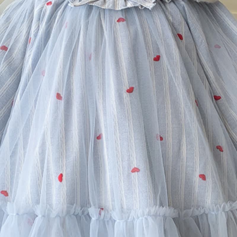 Vestito in tulle ricamato a forma di cuore per bambina - image 5