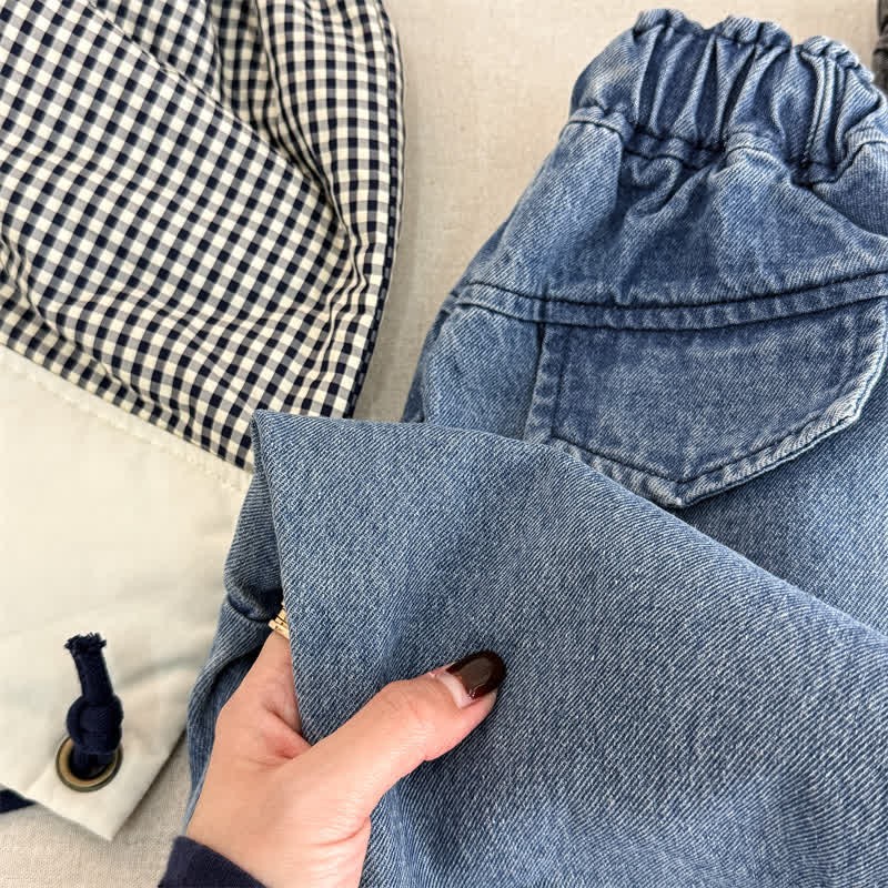 Pantaloni larghi in denim lavato per bambini piccoli - image 12