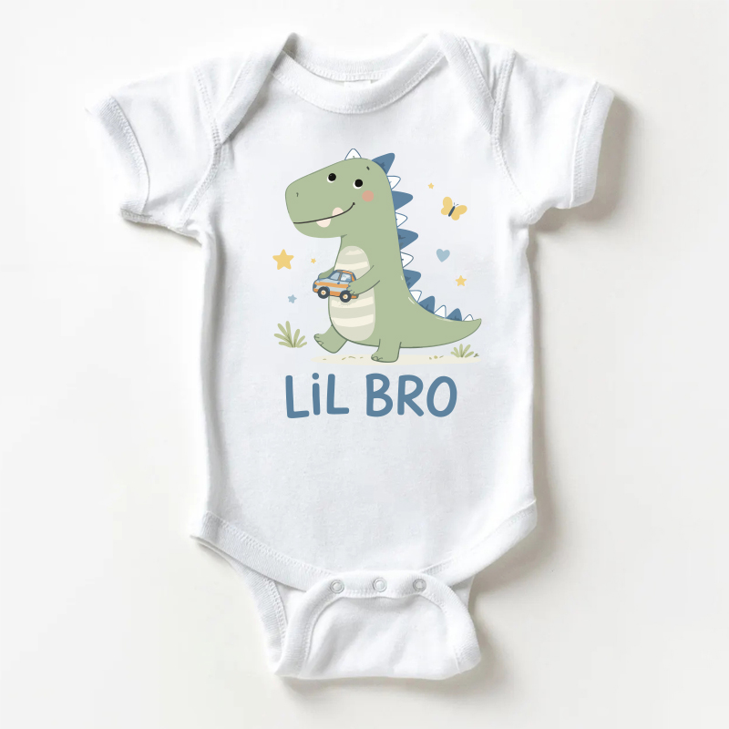 Body bianco per neonati LIL BRO con dinosauro - Bianco - 18-24 mesi - image 1