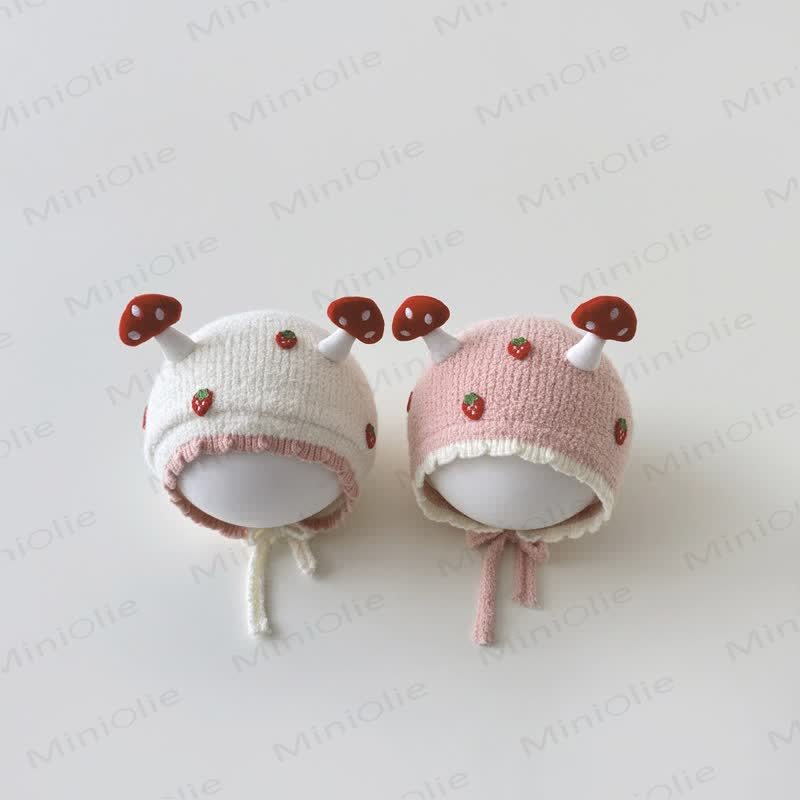Cappellino adorabile con carota, fragola e funghi per bambini - image 4
