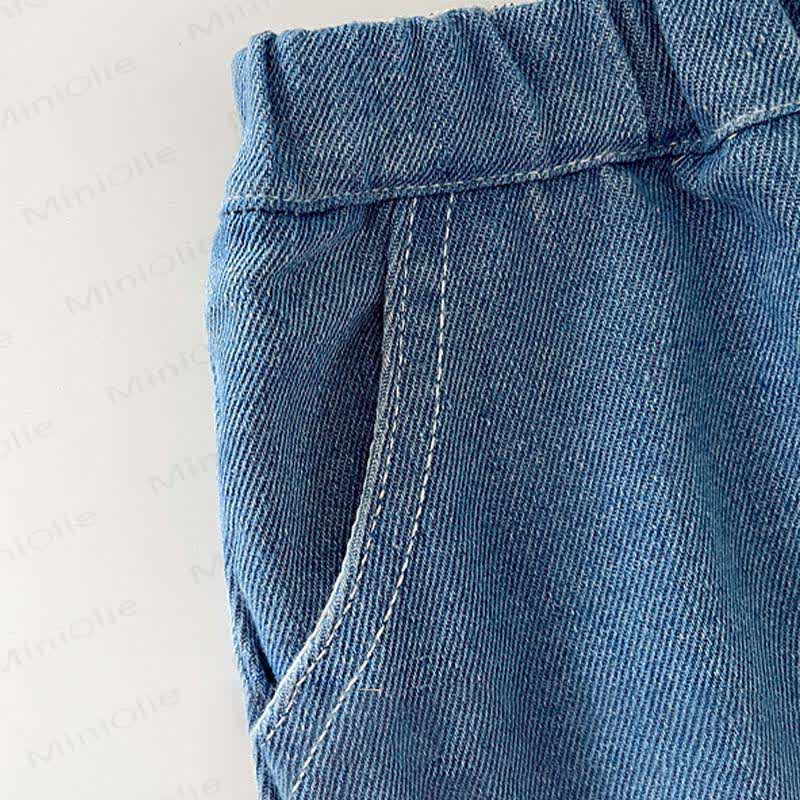 Pantaloni in denim basic con tasca per bambini - image 6