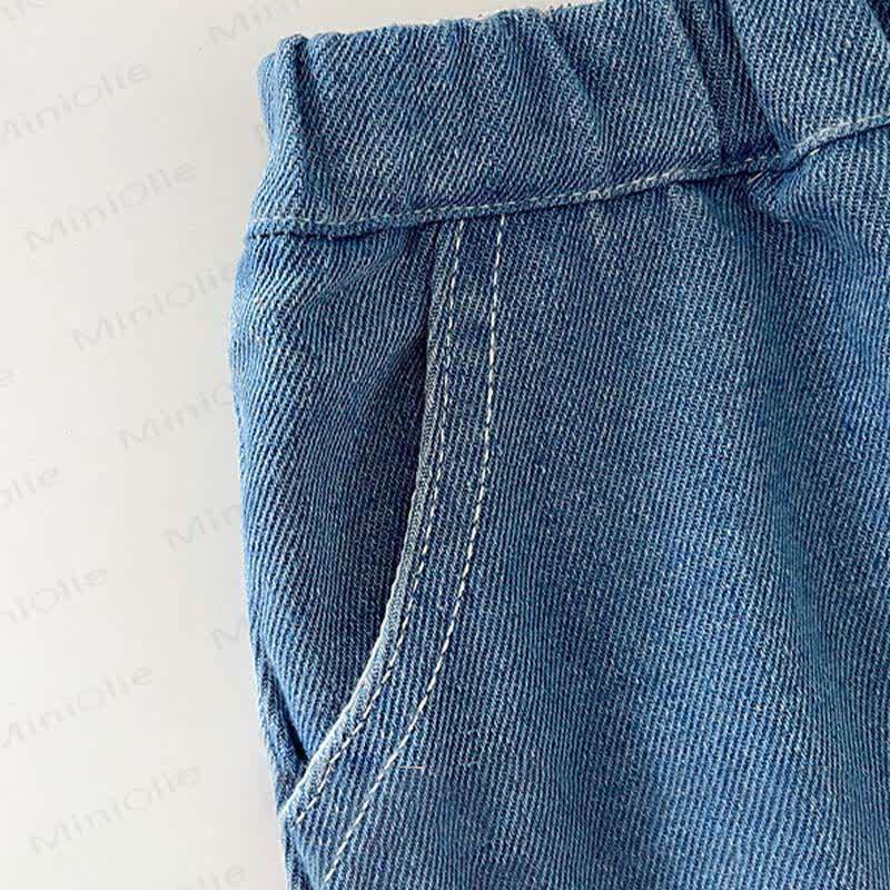 Pantaloni in denim basic con tasca per bambini - image 6