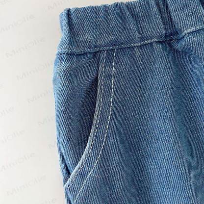 Pantaloni in denim basic con tasca per bambini - image 6