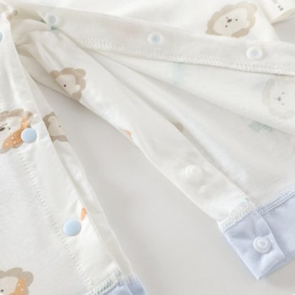 Tutina pigiamino bianco per neonati con stampa animalier - image 6