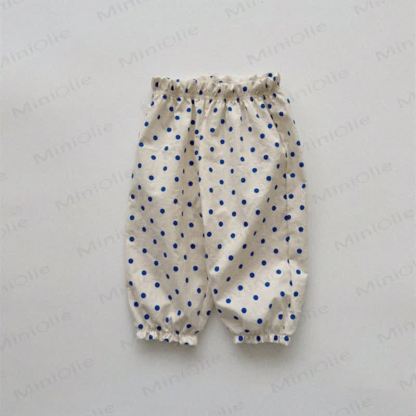 Pantaloni a quadri con fiori e pois a forma di pomodoro per bambini - Puntini blu - 7-9T - image 21