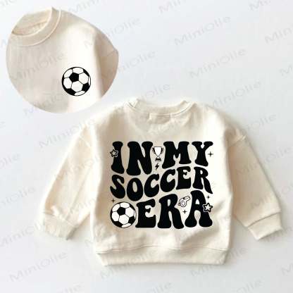Felpa color crema per neonati e bambini piccoli "IN MY SOCCER ERA" - Crema - 3-5T - image 1