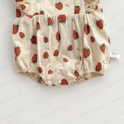 Body vintage con volant alla fragola per neonati - image 11