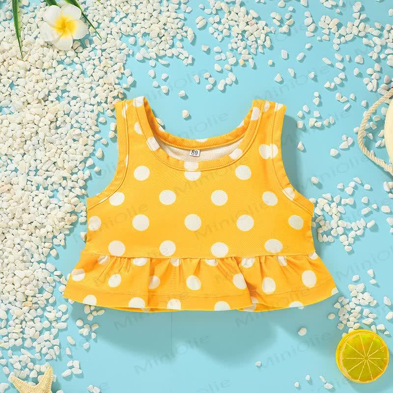 Costume da bagno a pois per bambina, 2 pezzi - image 4