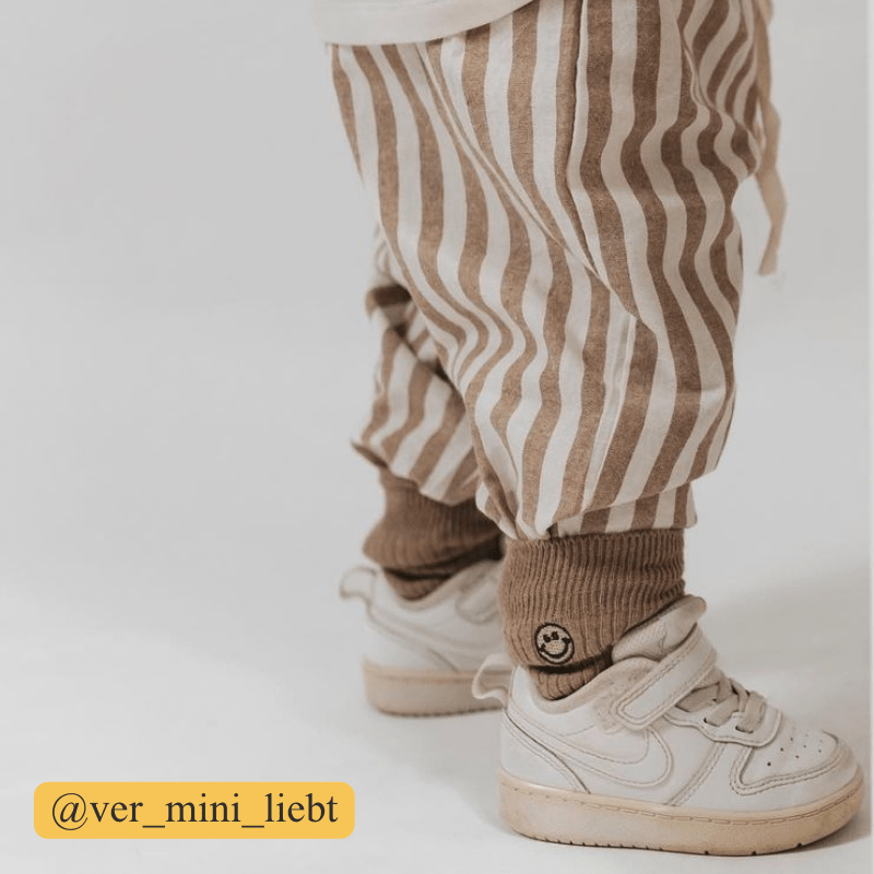 Pantaloni casual a righe con coulisse per neonati - image 6