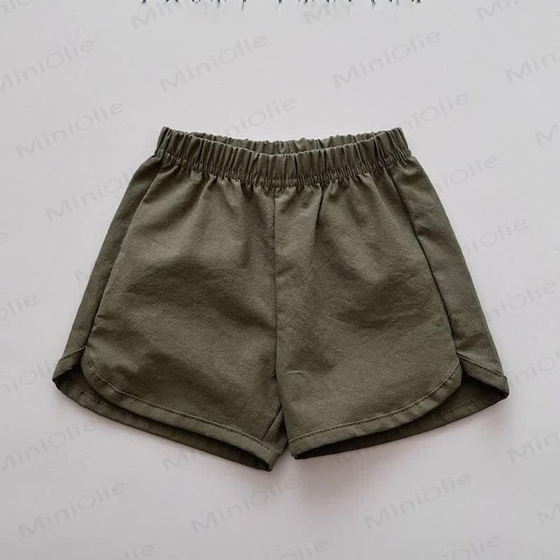 Pantaloncini in lino con fiocco a quadri per neonati e bambini - Verde militare - 5-7T - image 8
