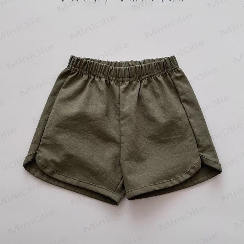 Pantaloncini in lino con fiocco a quadri per neonati e bambini - Verde militare - 5-7T - image 8