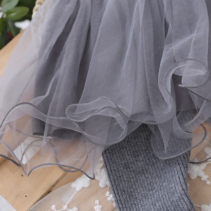 Leggings con fiocco in tulle con gonna per bambina - image 7