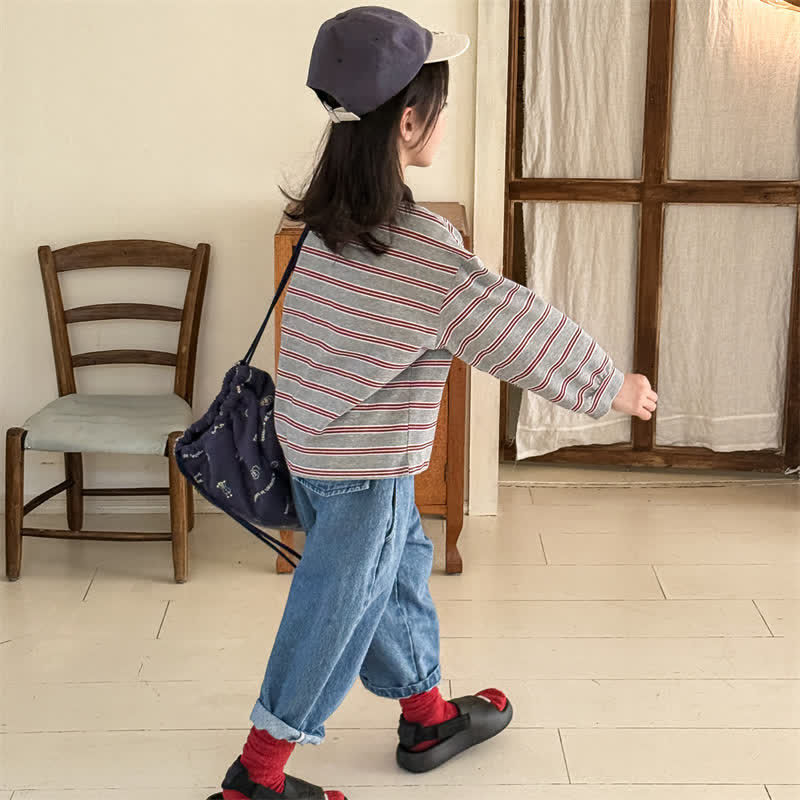 Pantaloni larghi in denim lavato per bambini piccoli - image 17