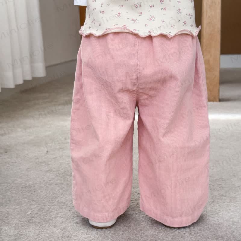 Pantaloni in velluto a coste a fiori per neonati e bambini - image 8