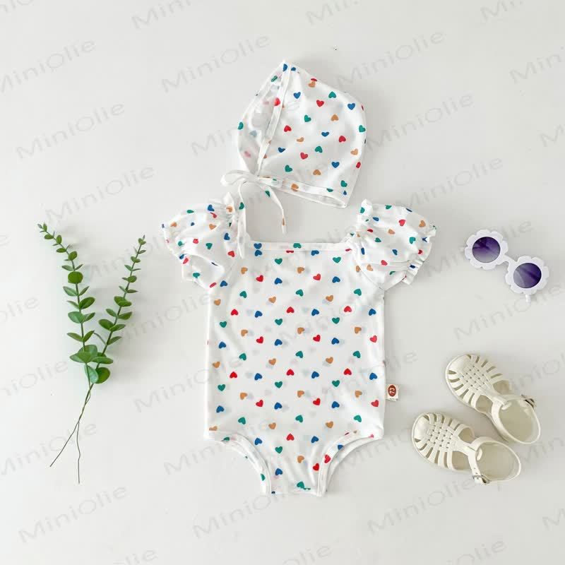 Costume da bagno intero per bambina con cappello - image 12