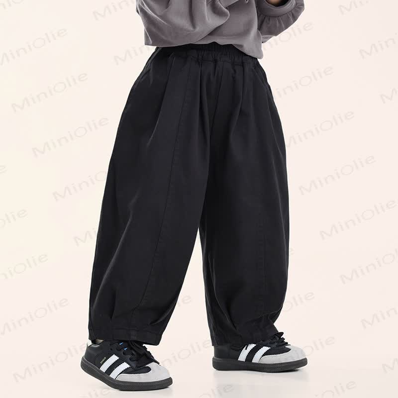 Pantaloni da jogging larghi a tinta unita per bambini piccoli - Nero - 10 anni - image 3