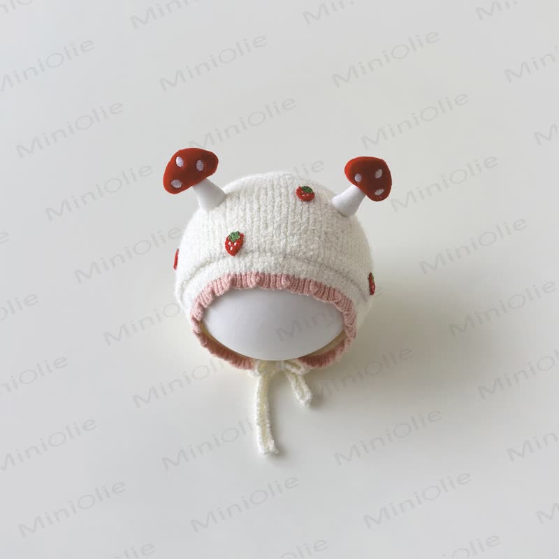 Cappellino adorabile con carota, fragola e funghi per bambini - Fragola bianca - 8M-3T - image 7