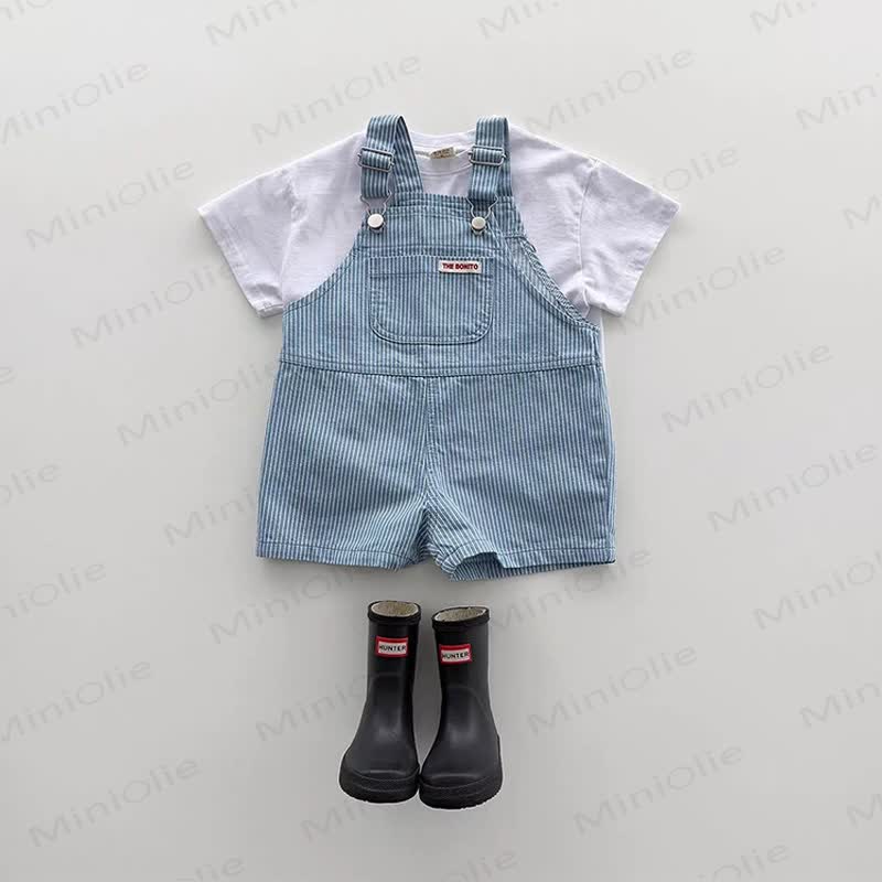 Salopette a righe per neonati e bambini piccoli - Blu - 4-5T - image 3