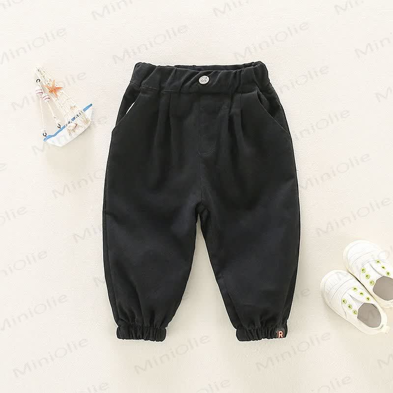 Pantaloni semplici di colore puro per bambini piccoli - image 4