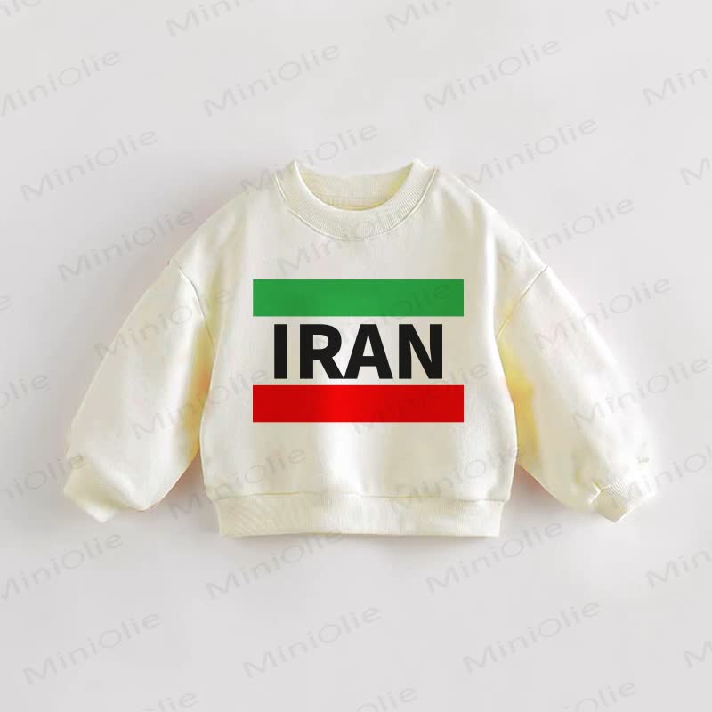 Felpa con stampa "IRAN" per neonati e bambini piccoli - Crema - 3-5T - image 1