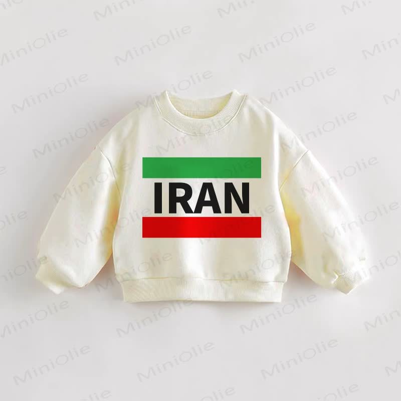 Felpa con stampa "IRAN" per neonati e bambini piccoli - Crema - 3-5T - image 1