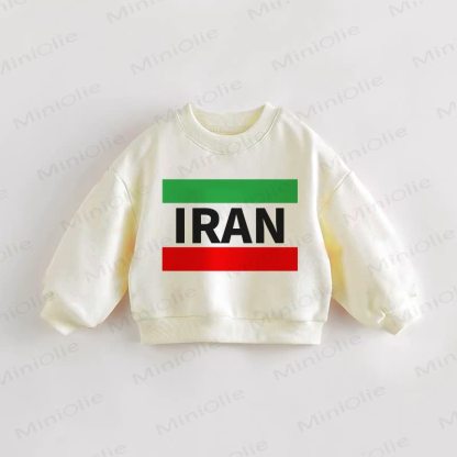 Felpa con stampa "IRAN" per neonati e bambini piccoli - Crema - 3-5T - image 1