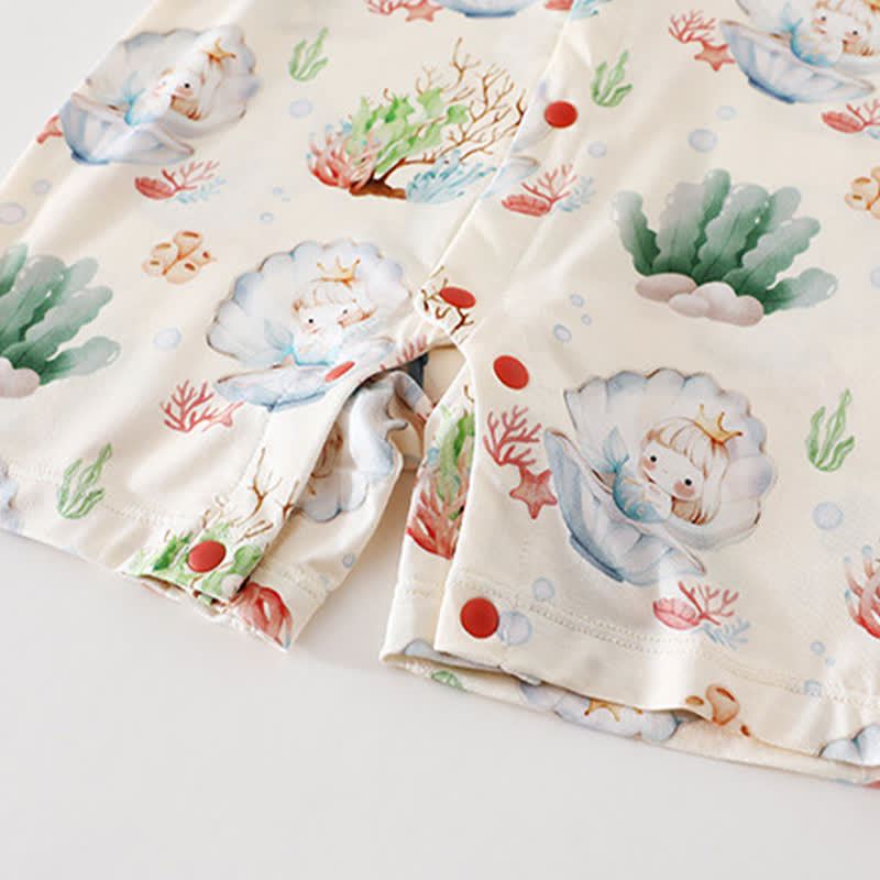 Tutina estiva per neonati con stampa giardino/oceano - image 8