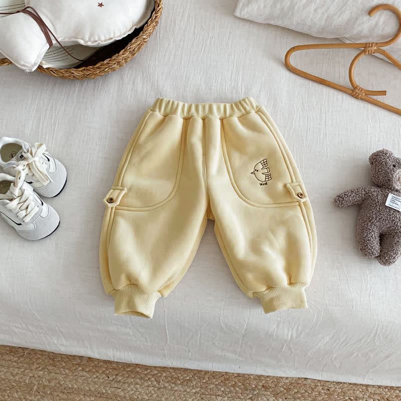 Pantaloni da jogging foderati in pile con motivo animali per neonati e bambini - Beige - 5-7T - image 13