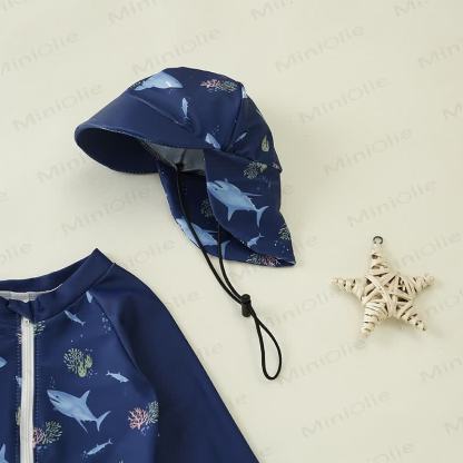 Costume da bagno per bambini piccoli con cappello e dinosauro squalo - image 5