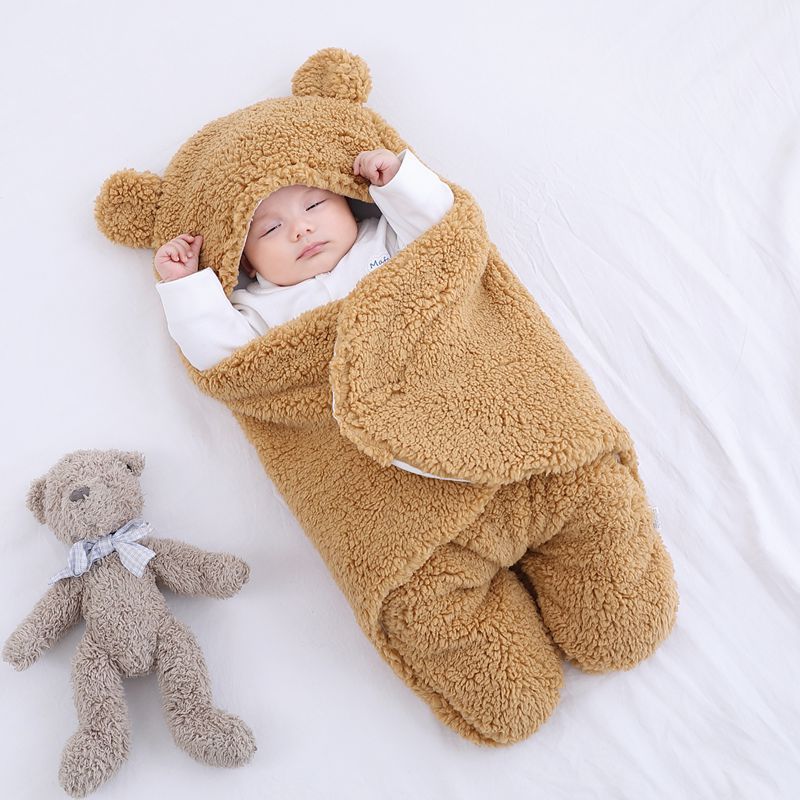 Sacco a pelo con cappuccio in pile Bear Ears color cachi - Cachi - 3-6 mesi - image 1