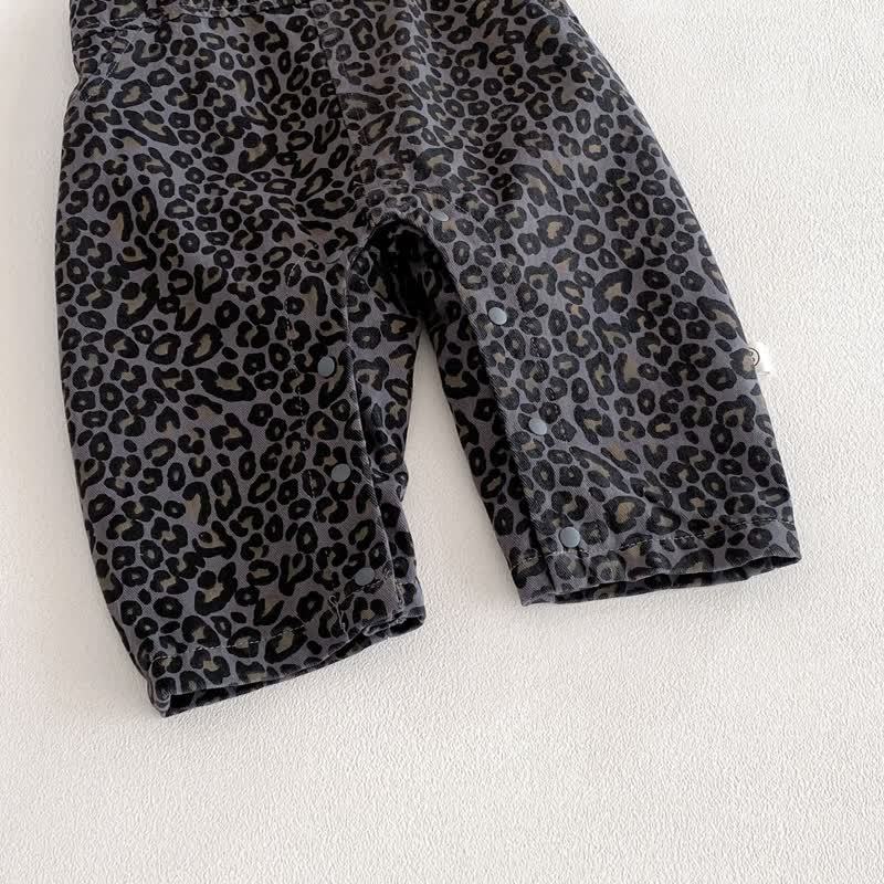 Tuta con stampa leopardata e top grigio per neonati - image 7