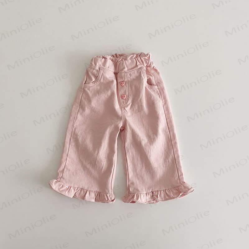 Pantaloni a tinta unita a forma di cuore per bambina - Rosa - 8 anni - image 3