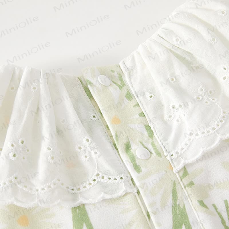 Tutina verde a fiori per bambina - image 4