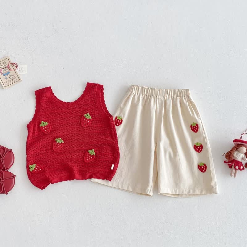 Canotta/pantaloncini in maglia a forma di fragola per neonati - image 18
