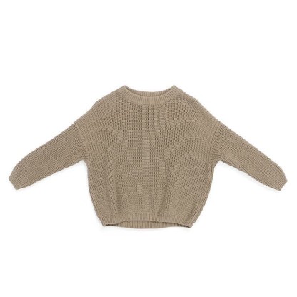 Maglione caldo tinta unita per neonati e bambini - Cachi chiaro - 5-6T - image 8