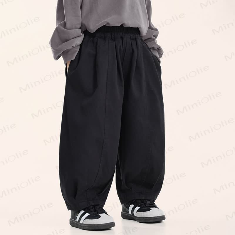 Pantaloni da jogging larghi a tinta unita per bambini piccoli - image 4