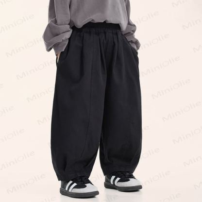 Pantaloni da jogging larghi a tinta unita per bambini piccoli - image 4