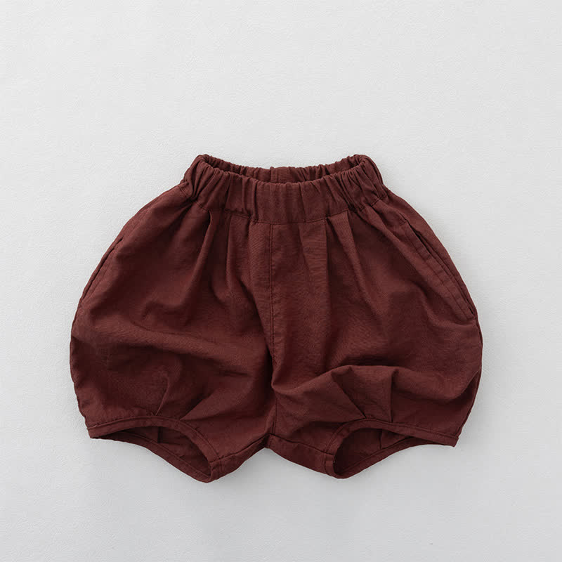Pantaloncini da bambino in cotone a tinta unita - Rosso - 6-7T - image 2