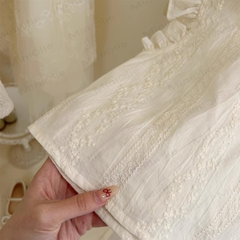 Vestito in cotone con fiocco o canottiera bianca per bambina. - image 6