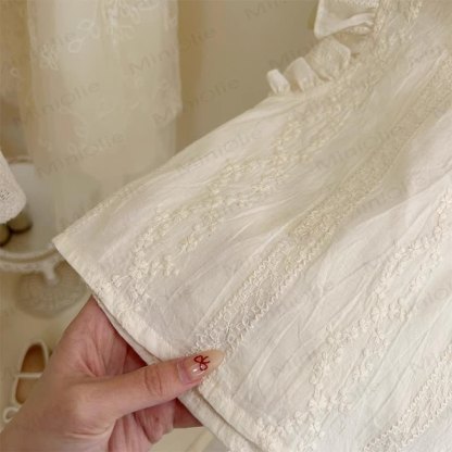 Vestito in cotone con fiocco o canottiera bianca per bambina. - image 6