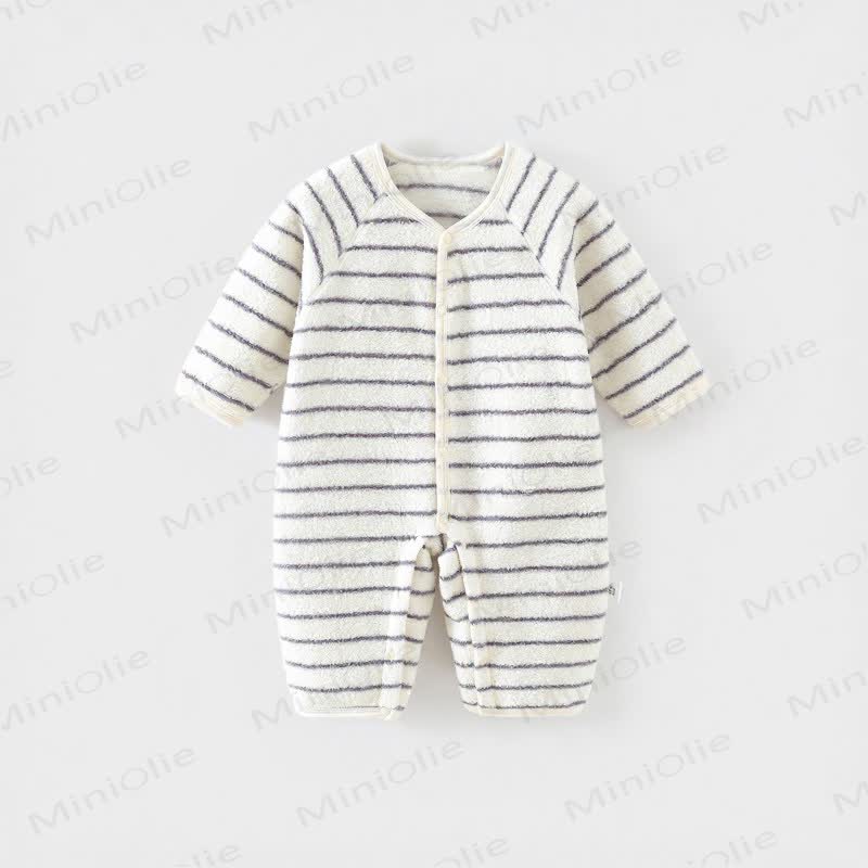 Tutina in pile a righe per neonati - Bianco - 2-3T - image 2